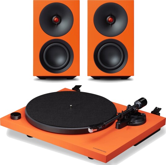 Cambridge L/R S og Spira 1, Orange Aktive høyttalere og platespiller