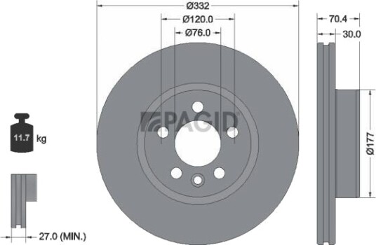 PAGID 56451NHC Bremseskive PAGID 56451NHC Bremseskive