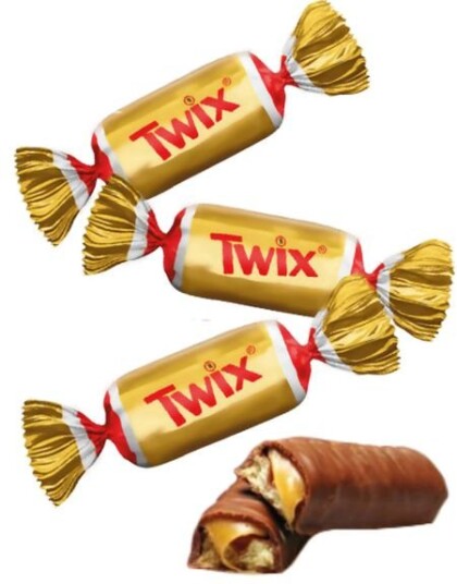 2,5 kg Eske med Små Twix Sjokolader 2,5 kg Eske med Små Twix Sjokolader