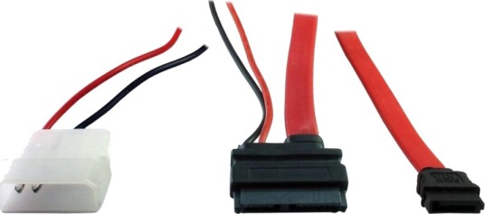 Inter-Tech - Sata-Adapter - Slimline Sata Til 4-Pin Intern Strøm, Sata - 15 Cm - Rød Inter-Tech - Sata-Adapter - Slimline Sata Til 4-Pin Intern Strøm, Sata - 15 Cm - Rød