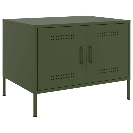 Salongbord olivengrønn 68x50x50,5 cm kaldvalset stål 843034