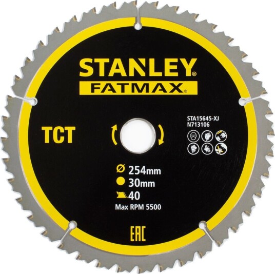 Stanley Sirkelsagblad Fatmax 254mm Boringsdiameter 30mm 40 Tenner STA15645