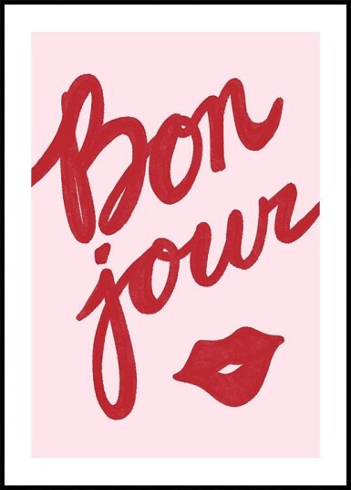 Bonjour Kiss Plakat Plakat / 50x70cm
