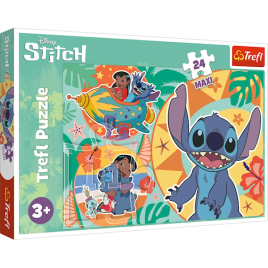 Barnepuslespill Lilo & Stitch Lykkelige Dager Maxi 24 brikker, Trefl