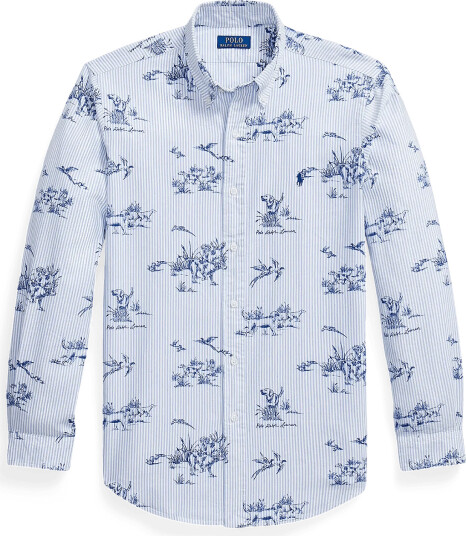 Polo Ralph Lauren Custom Fit Dog And Pheasant Oxford Shirt Blue XL