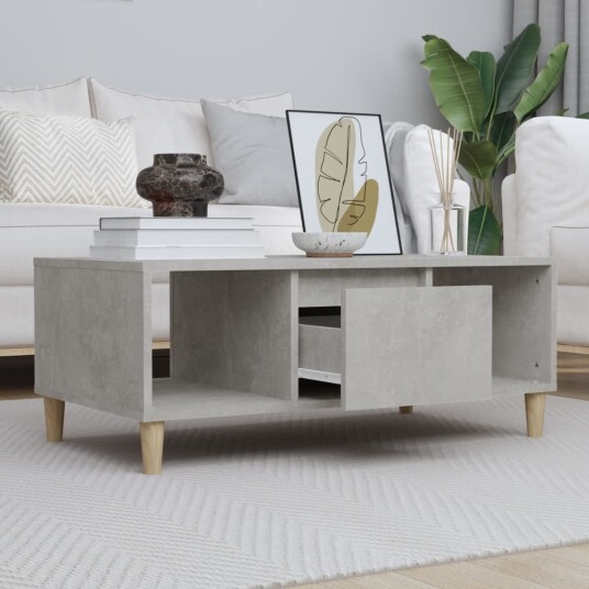 Salongbord betonggrå 90x50x36,5 cm konstruert tre