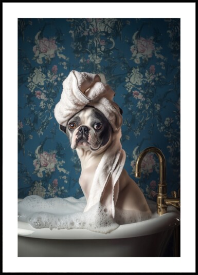 Pampered Dog Bath Plakat / 30x40