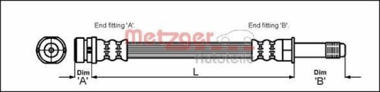 Bremseslange METZGER 4114678