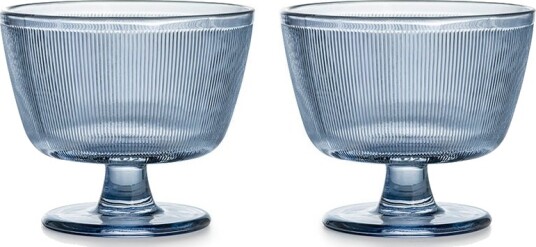 Hadeland Glassverk Siri Skål Med Stett 9,5cm Blå 2pk