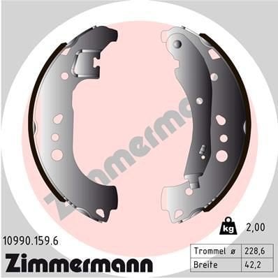 Bremsesko sett ZIMMERMANN 10990.159.6 Bremsesko sett ZIMMERMANN 10990.159.6