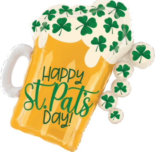 Ballongkungen Folieballong Happy St. Pat's Day Øl 25334