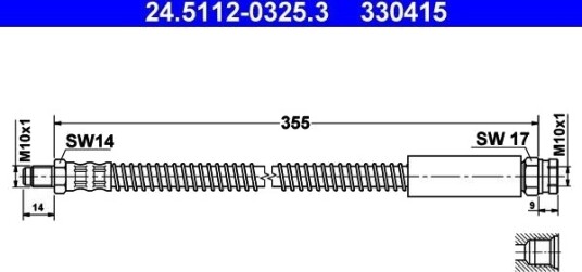 ATE 24.5112 0325.3 Bremseslange