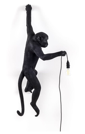 Seletti Monkey Hengende Venstre Vegglampe Sort Utendørs
