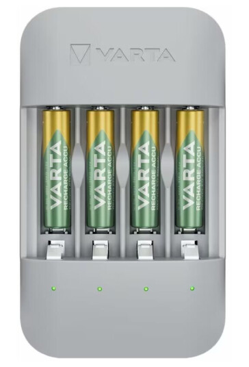 Varta Eco Charger Pro Resirkulert Batterilader med 4 AAA-batterier 800mAh Varta Eco Charger Pro Resirkulert Batterilader med 4 AAA-batterier 800mAh