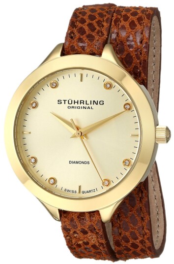 Stührling Original Dameklokke 624.03 Vogue Gull/Lær Ø38 mm