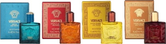 Versace Men Miniature Gift Set 20 ml 4x5ml Eros Najim Parfum/Eros Energy Edp/Eros Edt/Eros Flame Edp Versace Men Miniature Gift Set 20 ml 4x5ml Eros Najim Parfum/Eros Energy Edp/Eros Edt/Eros Flame Edp