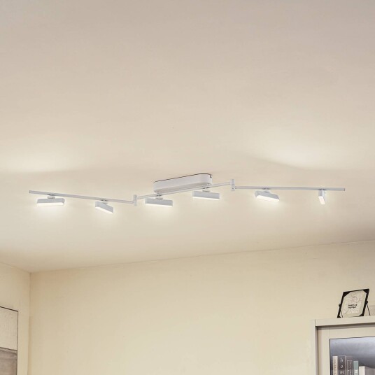 Lindby LED-spotlight Eldrin hvit 6 lyskilder lyslist