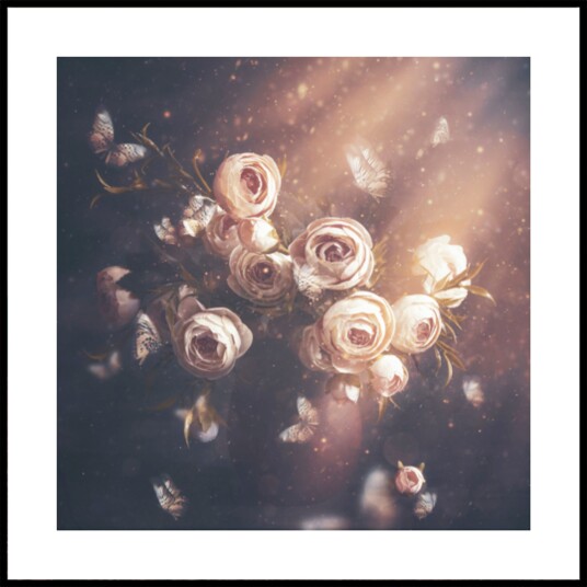 Dreamy Floral Butterflies Plakat / 70x70 Dreamy Floral Butterflies Plakat / 70x70