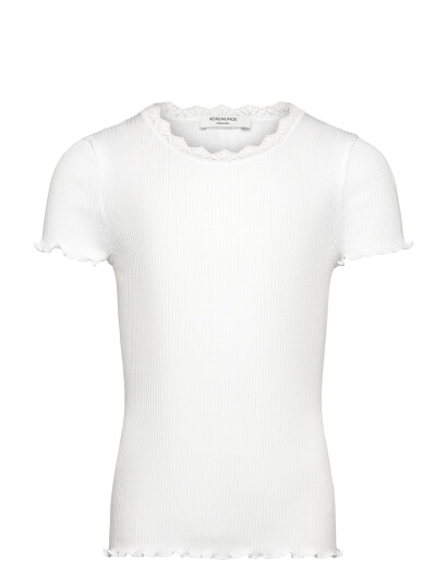 ROSEMUNDE KIDS Rkbalta Modal Ss Lace T Shirt |Vit |176 ROSEMUNDE KIDS Rkbalta Modal Ss Lace T Shirt |Vit |176