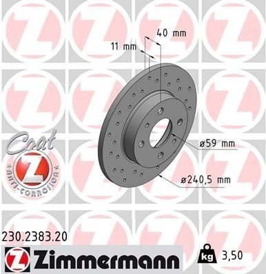 Bremseskive ZIMMERMANN 230.2383.20