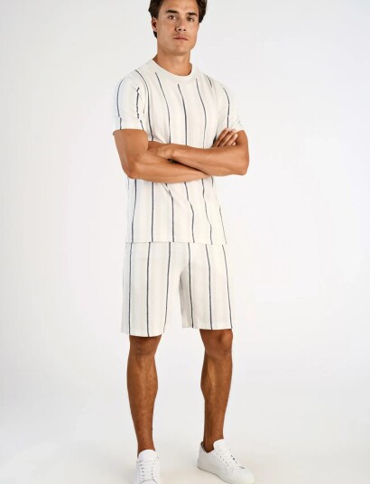 Lindbergh Striped Terry Shorts With Elastic W   Multi/patterned   XXXL