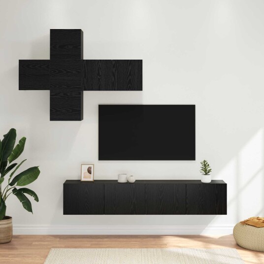 TV benksett Veggmontert 3 pcs Konstruert tre TV benksett Veggmontert 3 pcs Konstruert tre