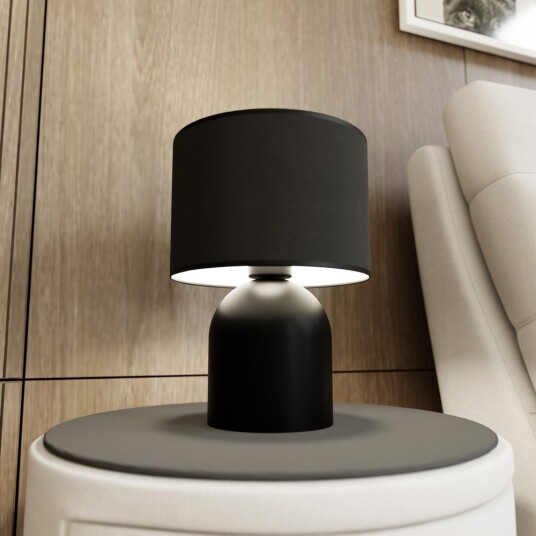 Aspen LN1 Svart/Hvit bordlampe Ø25 cm E27 230V uten lyskilde