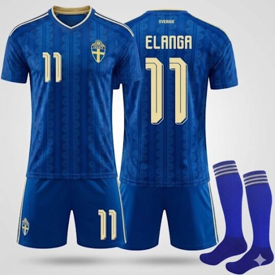 Sverige VM 2026 Fotballtrøye Elanga#11 Hjemmetrøye Barn & Voksen Sverige landslag fotballtrøye supporter matchtrøye VM 2039 Sverige trøye