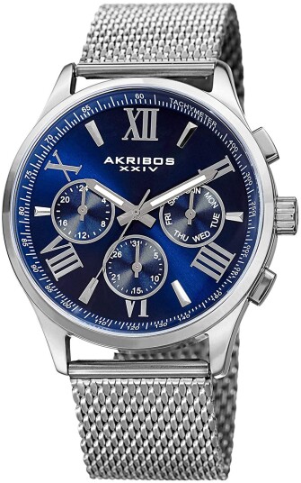 Akribos XXIV Herreklokke AK844SSBU Blå/Stål Ø42 mm