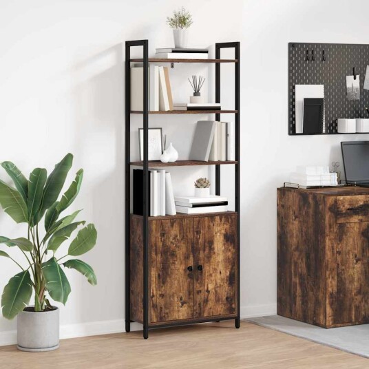 Bokskap Røkt eik 60 x 24 x 161 cm Konstruert tre