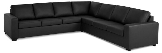 Crazy 6 seters Vendbar L formet X Large Hjørnesofa i Kunstlær Svart