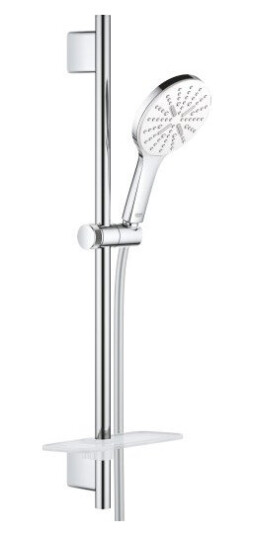 Grohe Rainshower SmartActive 130 600 mm, med 3 stråletyper, Månehvit/Krom