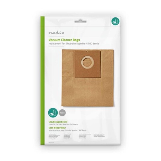Nedis Støvsugerpose 10 stk. Papir Mest solgt for: Electrolux Brun Nedis Støvsugerpose 10 stk. Papir Mest solgt for: Electrolux Brun