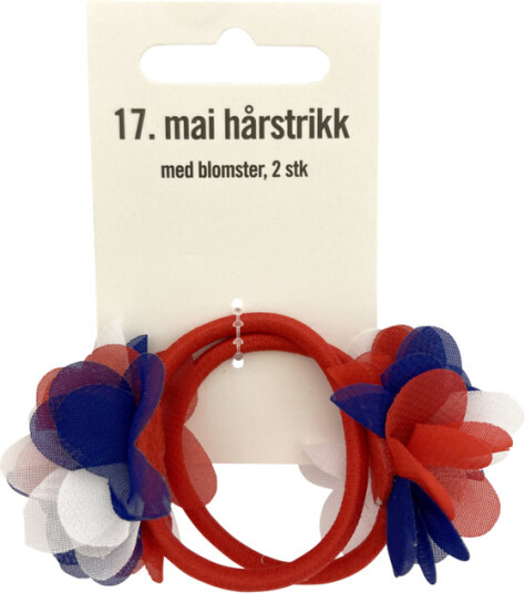 Hårstrikker 17.mai M/blomster 2pk Hårstrikker 17.mai M/blomster 2pk