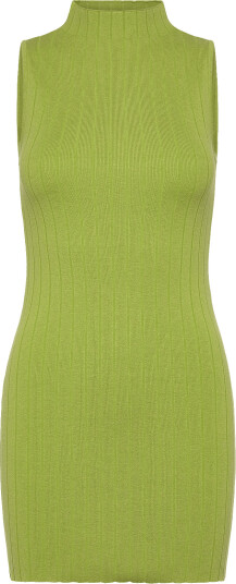 Organic Basics | Soft Knit Rib Mock Neck Dress | XXS