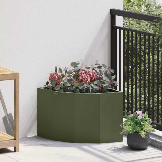 vidaXL Hjørne Plante Olivengrønn 45 x 45 x 35 cm Stål