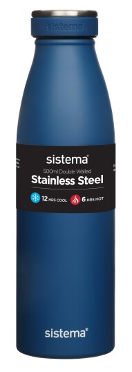 Drikkeflaske stål 500 ml havblå