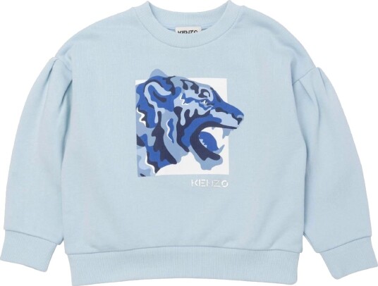 Kenzo Collegegenser Pale Blue m. Tiger Kenzo 14 år 164 Collegegenser Blå