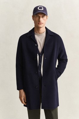 Gant Handstitched Wool/Cashmere Top Coat Evening Blue