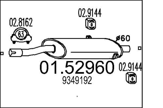 Midtre eksospotte MTS 01.52960