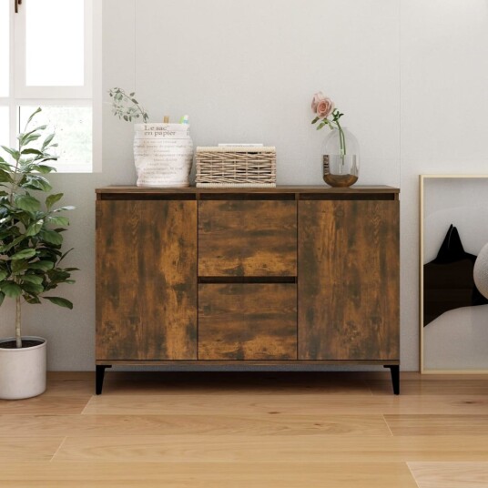 vidaXL Skjenk røkt eik 104x35x70 cm konstruert tre vidaXL Skjenk røkt eik 104x35x70 cm konstruert tre