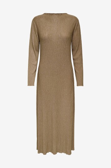 JDY - Maxikjole jdyAmalfi L/S Pleat Dress Jrs Exp - Brun