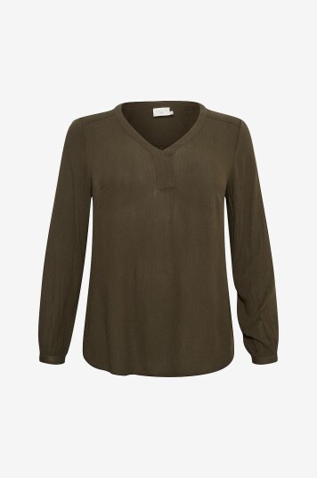 KAFFE Curve - Bluse kCami LS Blouse - Brun