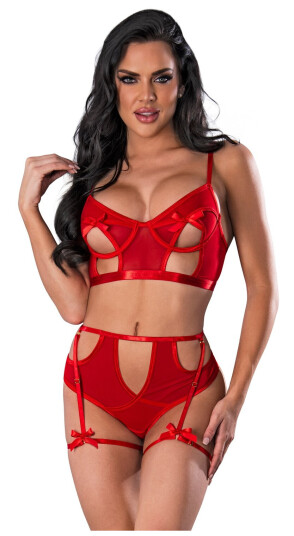 Magic Silk Holidaze Bralette og Truse Sett Red L/XL