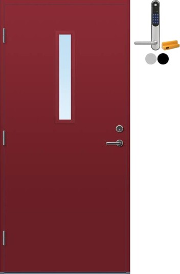 Ytterdør Bygg1 Kjeller Klarglass med Yale Doorman Classic Home