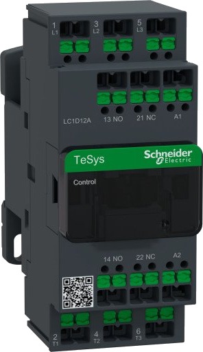 Schneider Electric Kontaktor Deca 12A 3P 12V AC Snap-in, LC1D12AJ7