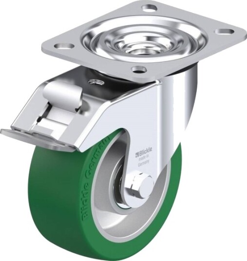 Blickle 579292 L-Alst 100K-Fi Styrehjul Med Brems - Hjuldiameter 100 Mm - Bæreevne Maks. 250 Kg - 1 Stk