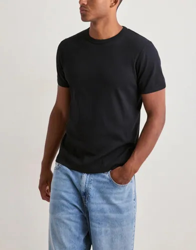 Jack & Jones Jjeorganic Rib Tee Ss Crew Neck Kortermede t shirts Svart