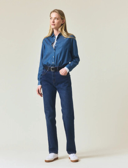 Lexington Clothing Classic Mid-Waist Straight-Leg Jeans - Blue - 27