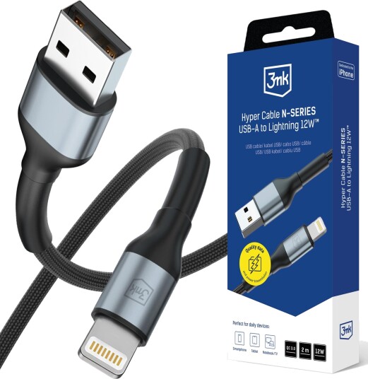 Usb-Kabel 3Mk Usb-A Til Usb-C 2 M Svart-Grå 3Mk17773 Usb-Kabel 3Mk Usb-A Til Usb-C 2 M Svart-Grå 3Mk17773